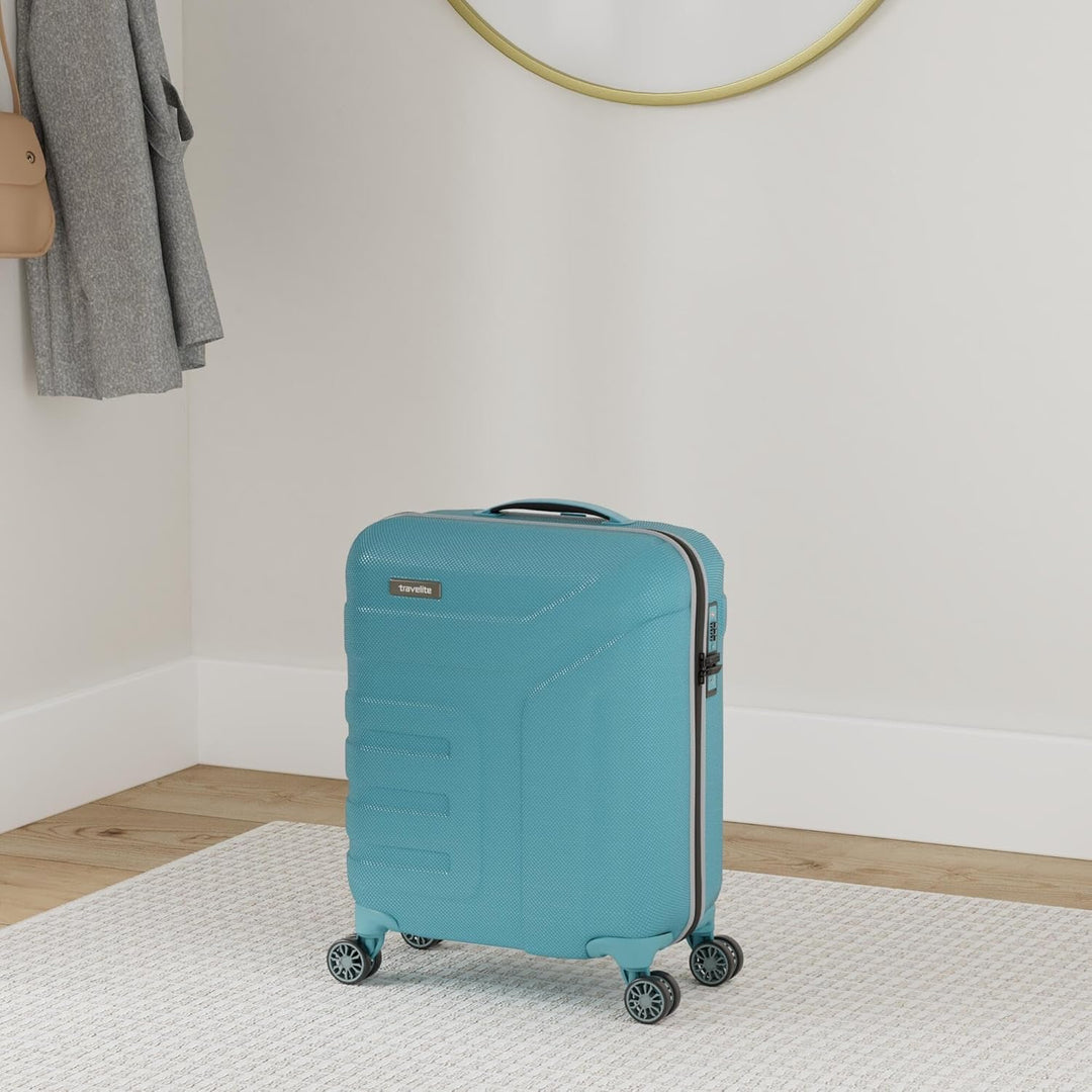 Travelite 4-Rad Handgepäck Koffer mit TSA Schloss erfüllt IATA Borgepäck Mass, Gepäck Serie VECTOR: