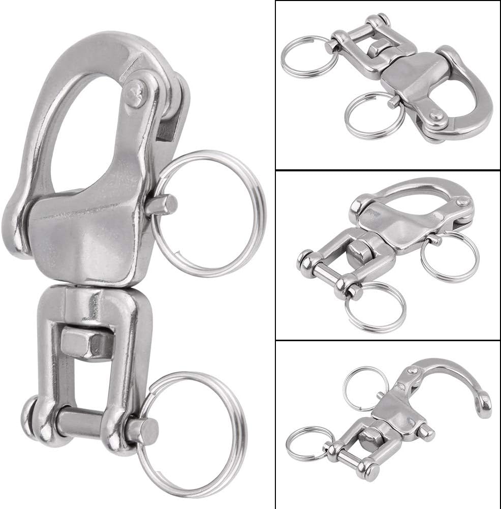 Keenso Boot Schnappschäkel, 2 Stk 316 Edelstahl Panikhaken Schnelllösbarer Schnappschäkel Drehbarer