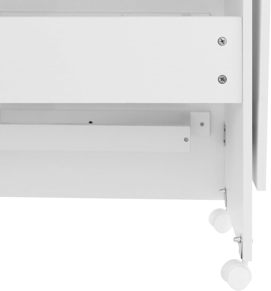 Nähtisch klappbar, Nähschrank Holz mit 3 Aufbewahrungsboxen &amp; Regal, magnetische Tür, 5 Rollen (3 mi