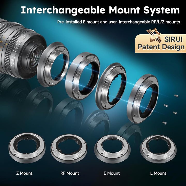 SIRUI VP-1 Vision Prime 1 T1.4 Vollformat-Cine-Objektivset, 24 mm, 35 mm, 50 mm Kinoobjektiv mit man