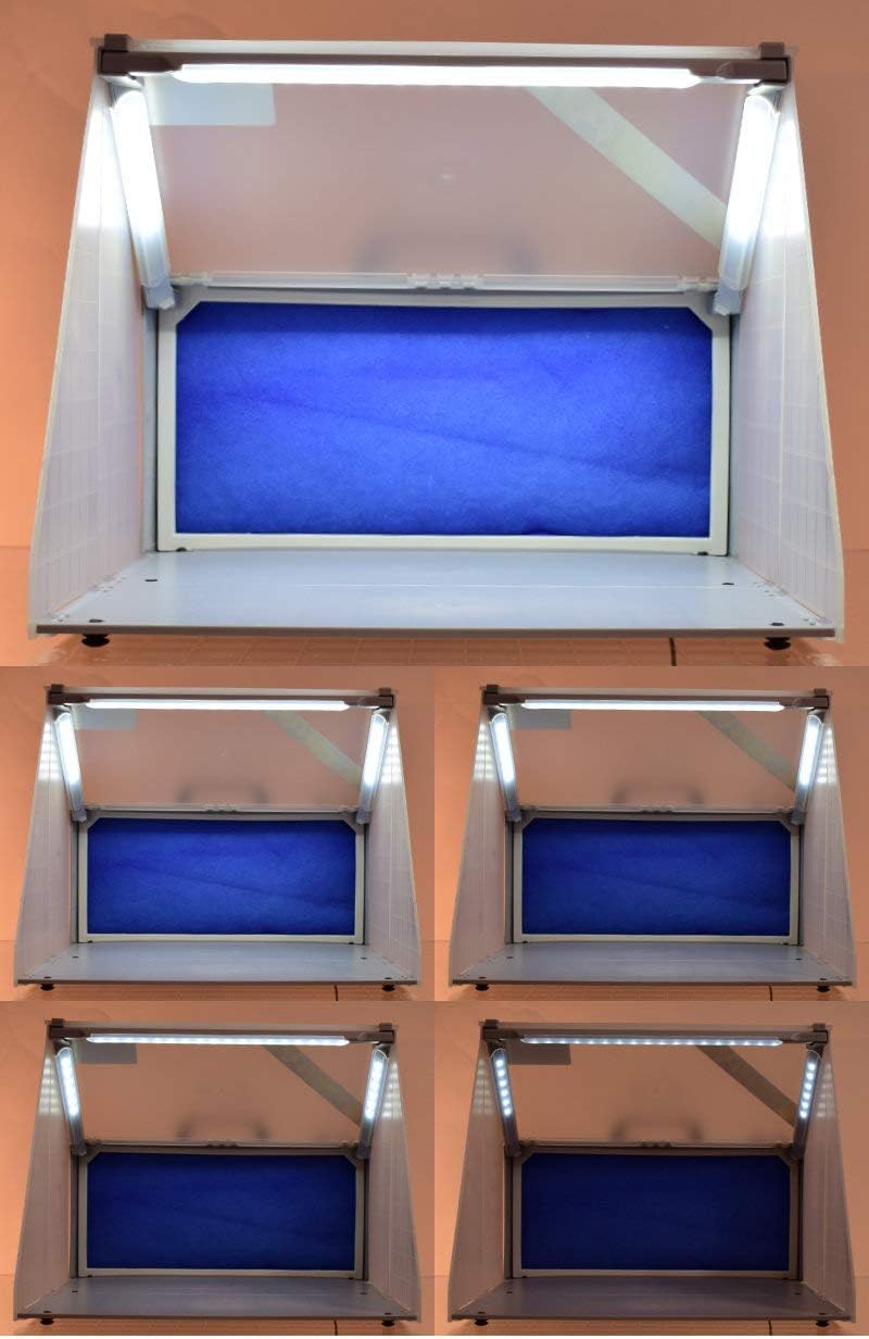 Tragbar Airbrush Lackierkabine mit drehbarer Plattform, Spritzkabine, Sprühkabine mit Led Beleuchtun