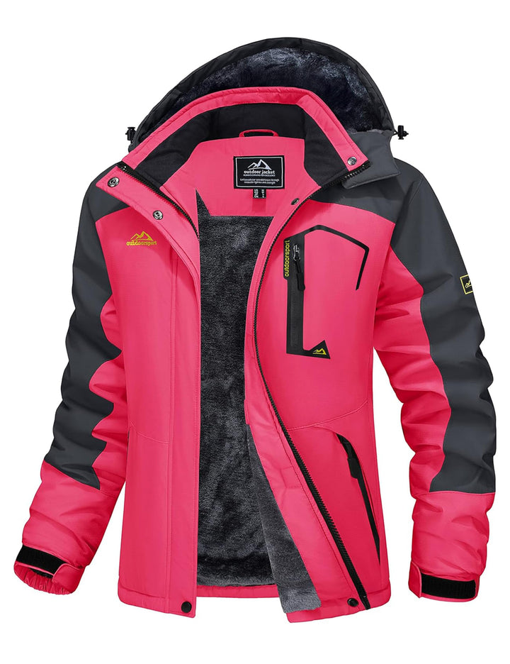 MAGCOMSEN Winterjacke Damen Skijacke mit Fleece Parka Winter Softshell Jacke Ski Snowboardjacke Wass