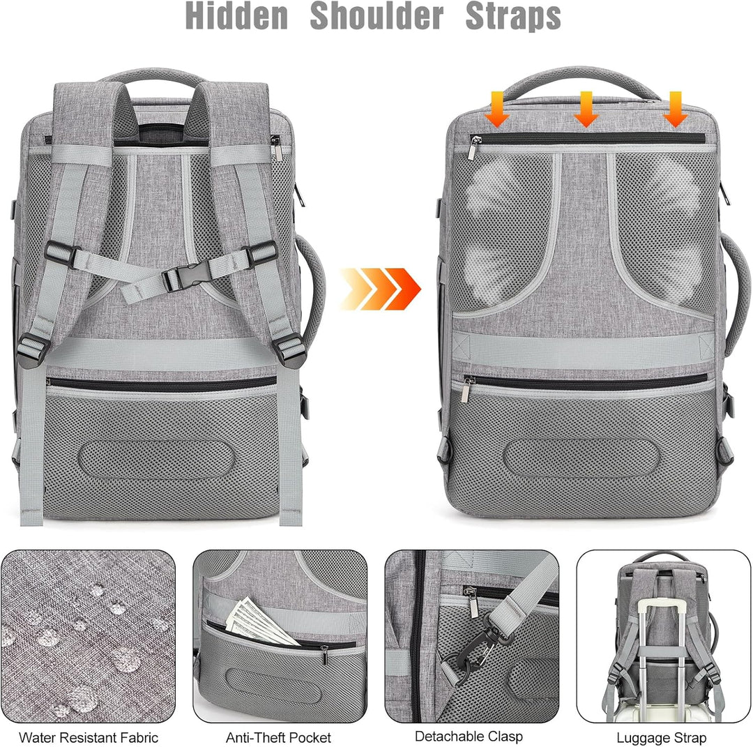 Tzowla ReiseRucksack Laptop Handgepäck Rucksack 40l für Damen und Herren,Fluggenehmigung,Grosses Fas