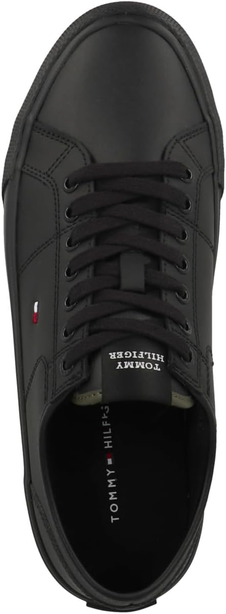 Tommy Hilfiger Herren Vulcanized Sneaker Cleated Schuhe 40 EU Triple Black, 40 EU Triple Black