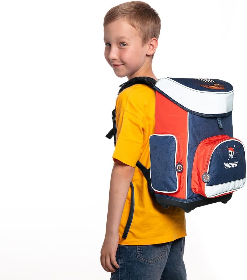 MUWO Kinder Schulranzen Set 5tlg. ergonomischer Leichter Schulrucksack mit Sporttasche, Turnbeutel,