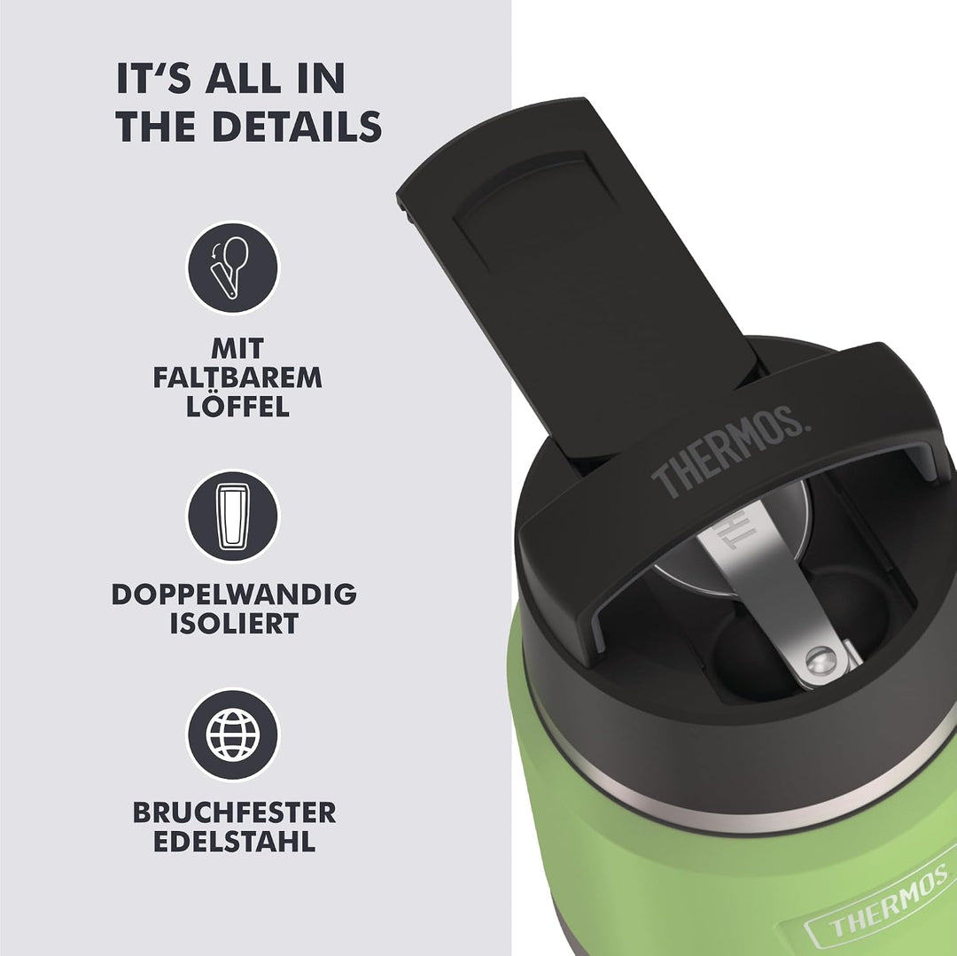 Thermos ICON Kids Thermobehälter für Essen 0,35l, grün, lime, Edelstahl, absolut dicht, hält Speisen