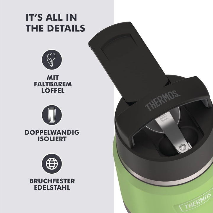 Thermos ICON Kids Thermobehälter für Essen 0,35l, grün, lime, Edelstahl, absolut dicht, hält Speisen