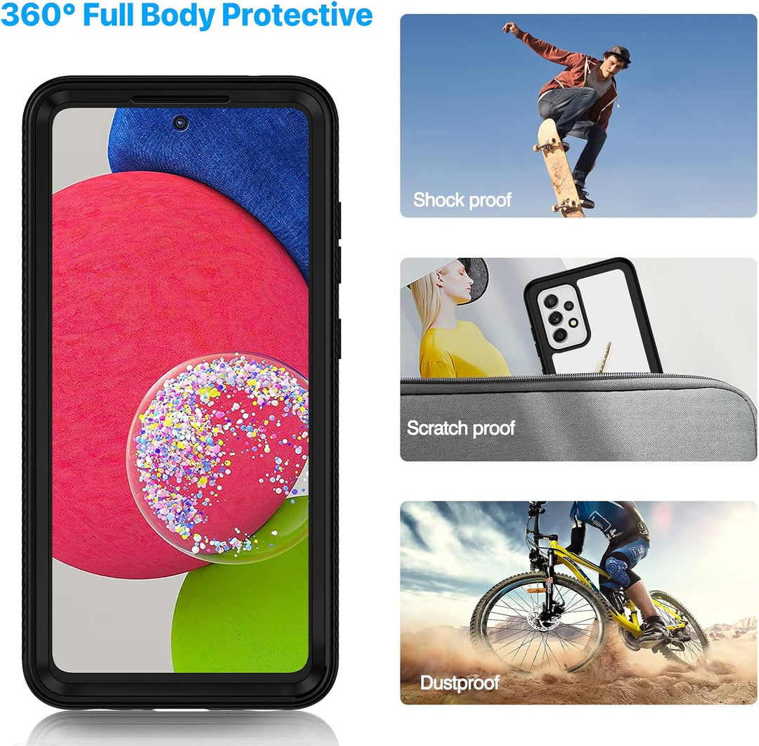 CENHUFO Hülle für Samsung Galaxy A52 5G/4G / A52s 5G, 360 Grad Schutzhülle mit Eingebautem Displaysc