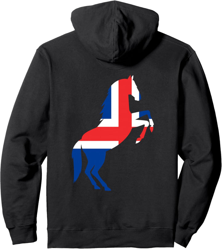 Islandpferd Isländer Island Pony Pferd Reiten Fahne Flagge Pullover Hoodie