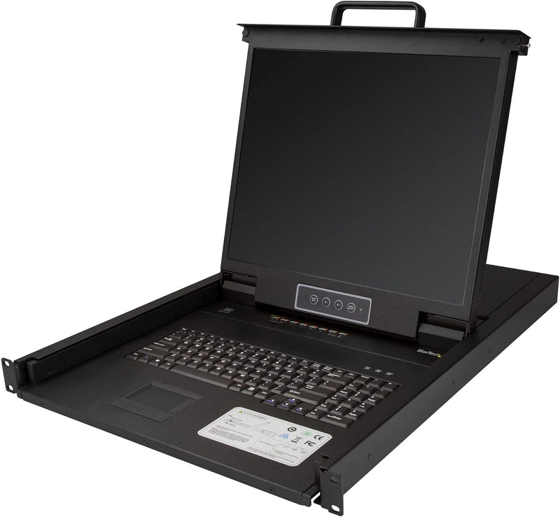 StarTech.com 8 Port Rack KVM Konsole mit 1,8 m Kabeln - US Tastatur(QWERTY), Integrierter KVM Switch