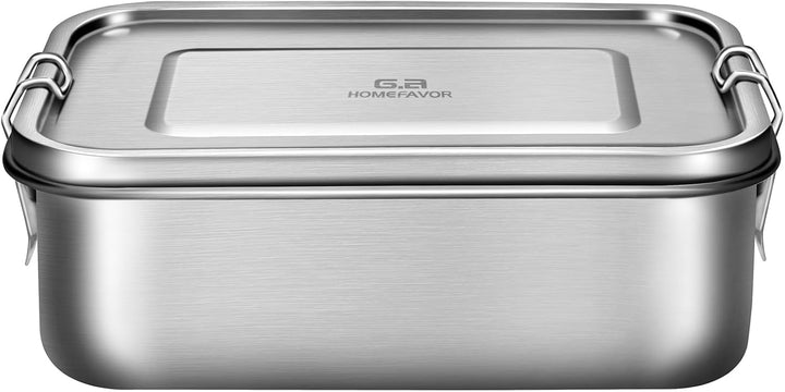 G.a HOMEFAVOR Edelstahl Brotdose Metall Lunchbox mit 3 Fächern 1200ml Auslaufsichere Bento Box Snack