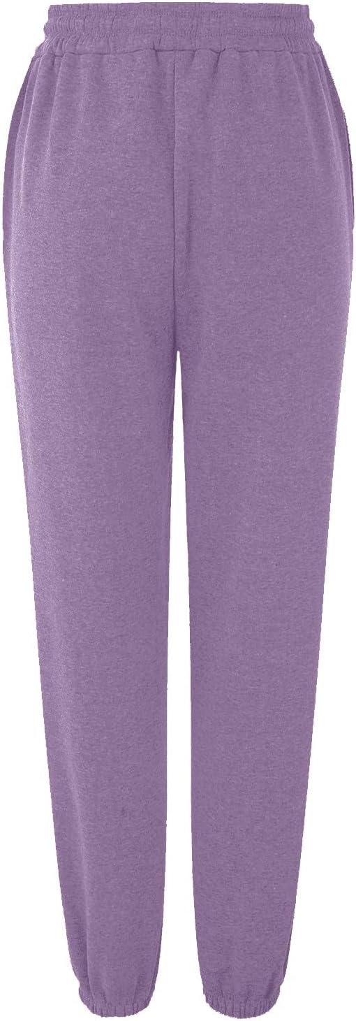 Generisch 2025 Jogginghose Damen Fitness Jogginghose mit Kordelzug Taschen Lässige lockere mit elast