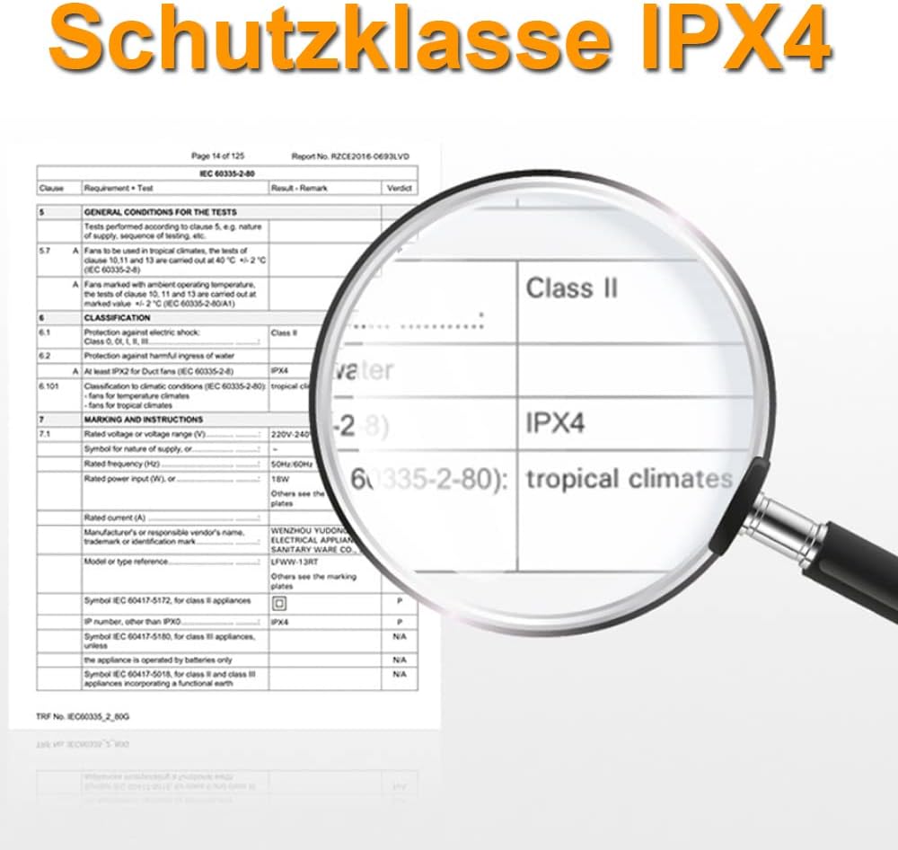 XIIW Badlüfter Ø100mm Weiss Abluftventilator mit Nachlauf und Rückstauklappe 95m³/h, 12 Watt / 34dB