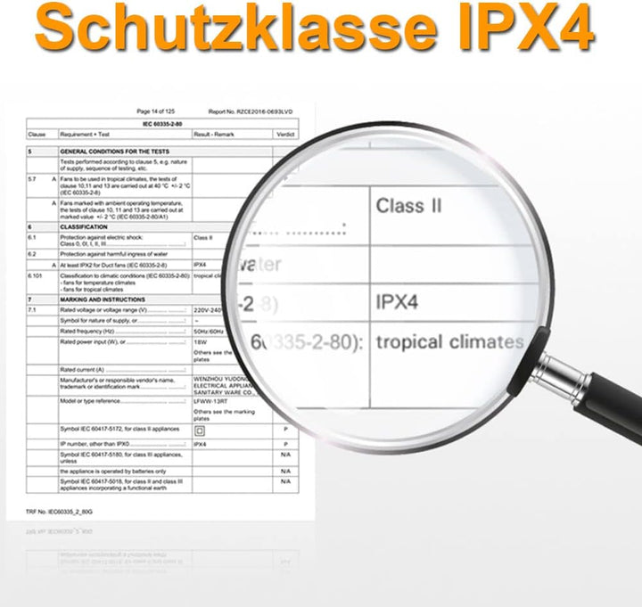 XIIW Badlüfter Ø100mm Weiss Abluftventilator mit Nachlauf und Rückstauklappe 95m³/h, 12 Watt / 34dB