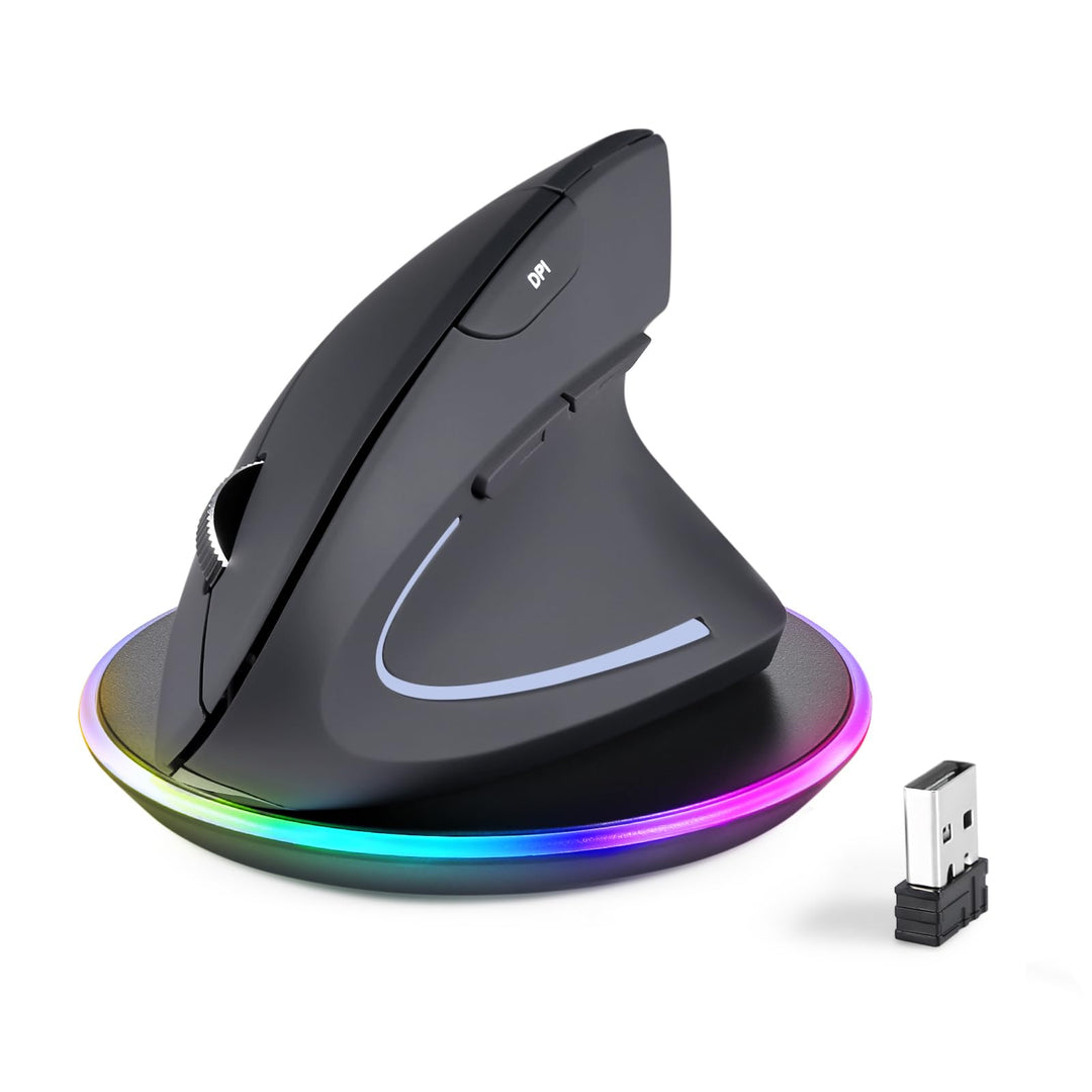 Perixx PERIMICE-813RX Kabellose Ergonomische Vertikale Maus, Multi-Device-Konnektivität, Wiederaufla