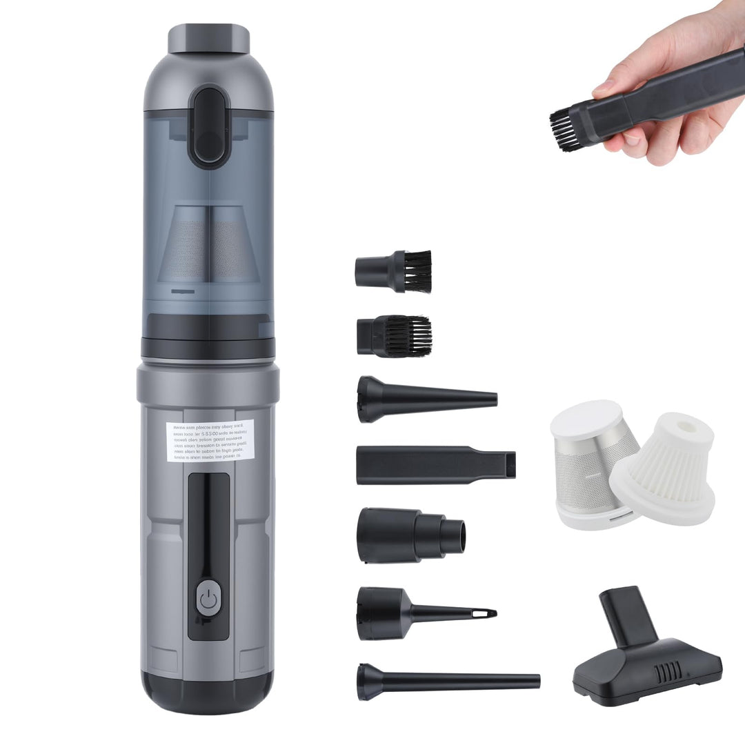 OTraki Handstaubsauger Akku 16000Pa, 4 in 1 Autostaubsauger Kabellos Mini Staubsauger mit 8 Austausc