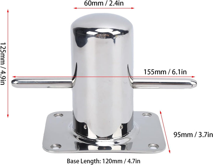Alomejor Bootsanlegeplatz Cross Mooring Poller Bootsanlegeklampe Einzelner Mooring Bitt Marine Hardw