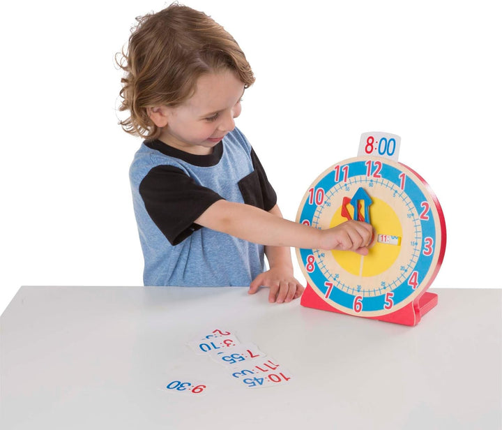 Melissa & Doug - Lernuhr aus Holz, Entwicklungsspielzeug, motorische Fähigkeiten, für Kinder ab 3 Ja