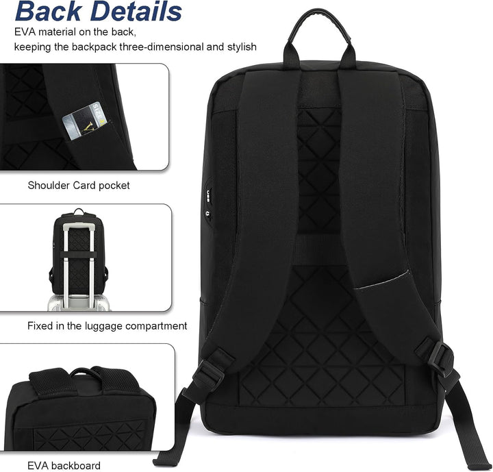 AUGUR Schlank Rucksack für Männer 17 Zoll Laptop Rucksack Leichte wasserdichte Rucksäcke für Reisen/