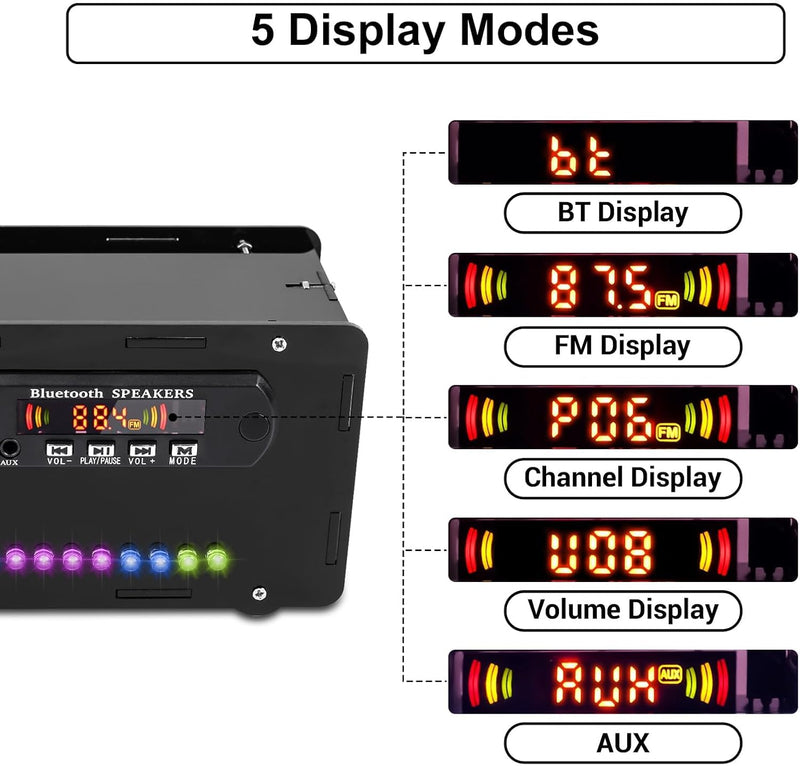 DONGKER DIY Elektronik Löten Bausatz Bluetooth Lautsprecher Kit mit FM Radio, Mini Heimstereo Sound