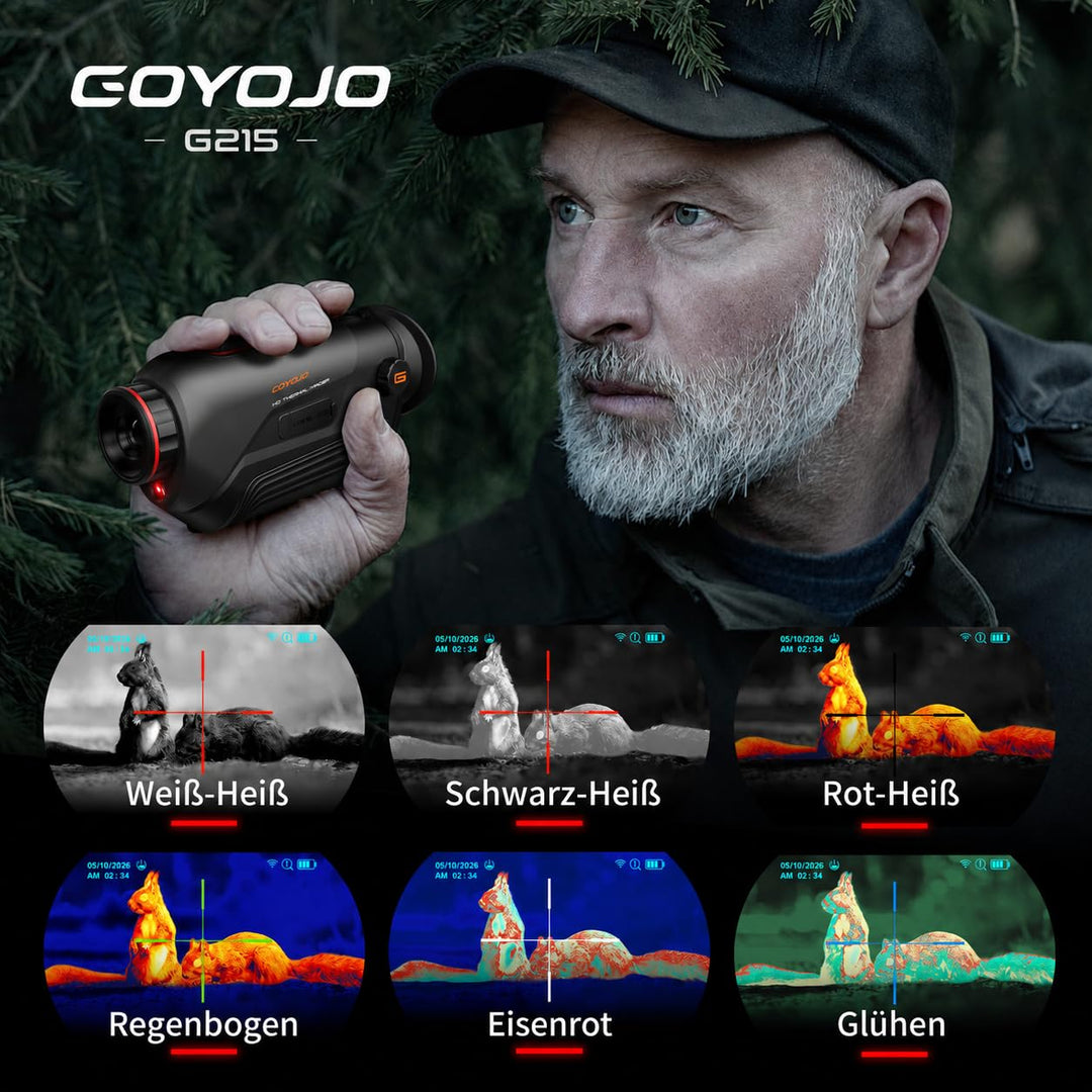 GOYOJO Handheld-Wärmebild-Monokular mit 15-mm-Fokalobjektiv, 256 x 192 (25 Hz), Integrierte drahtlos