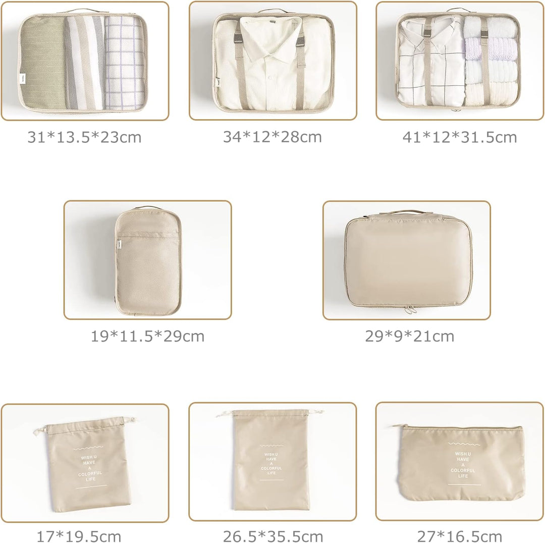 BillyBath Koffer Organizer set, Packing Cubes Kleidertaschen Schuhbeutel Reiseorganizer Packwürfel K
