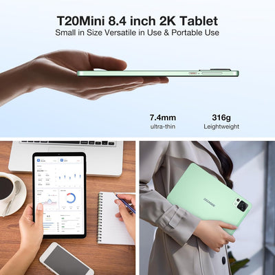 DOOGEE T20 Mini Tablet 8 Zoll 9GB RAM+128GB ROM 1TB TF, Android Tablet 2.3K FHD+ Display, 5060mAh Ak