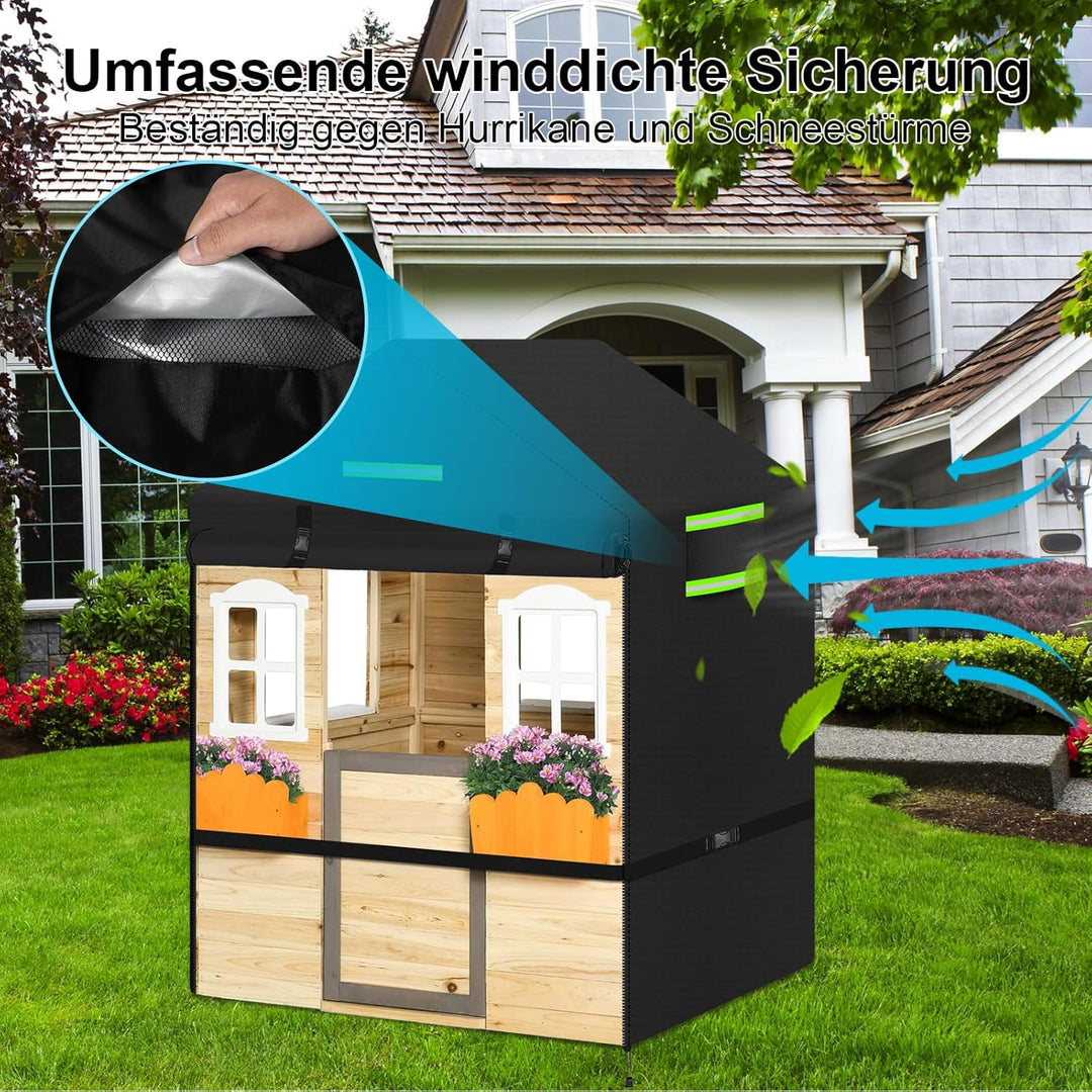 Kinderspielhaus-Abdeckungen,Spielhaus Outdoor Abdeckplane Wasserdicht 600D Oxford Gartenhaus Spielhä
