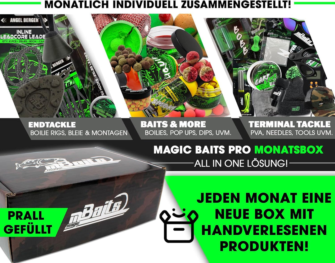 Magic Baits Pro MONATSBOX Karpfenbox Angelbox Promo Box Geschenk Angeln Angelzubehör (Juli), Juli