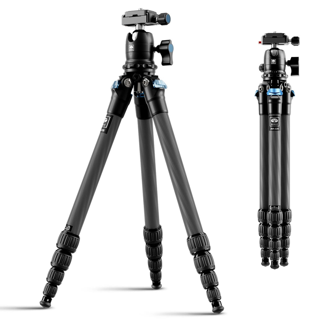SIRUI AM-225+B-00K Carbon Kamera Reise Stativ, 127,3cm leichtes Kamerastativ Reisestativ Dreibein-St