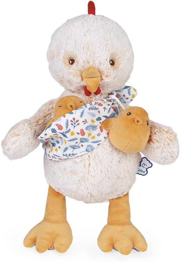 KALOO - Linoo - Plüschtier Papa Hahn Paul und Sein Baby, 35 cm - ab der Geburt K971001 Papa Henne Pa