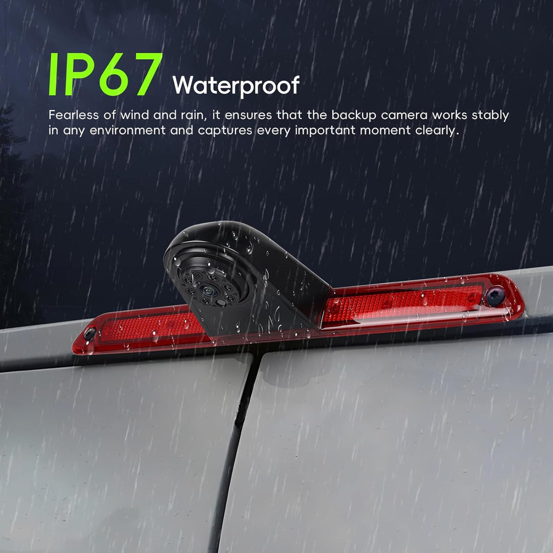 CAMECHO Bremsleuchte Rückfahrkamera HD Nachtsicht IP67 Wasserdichter Kamera für Benz Sprinter 2006-2