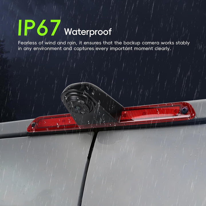 CAMECHO Bremsleuchte Rückfahrkamera HD Nachtsicht IP67 Wasserdichter Kamera für Benz Sprinter 2006-2
