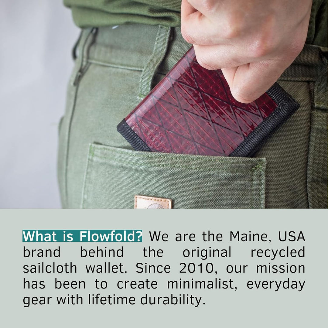 Flowfold Recycelte Segeltuch-Geldbörsen – Vanguard Bifold Wallet, Fronttasche, schlanke, minimalisti