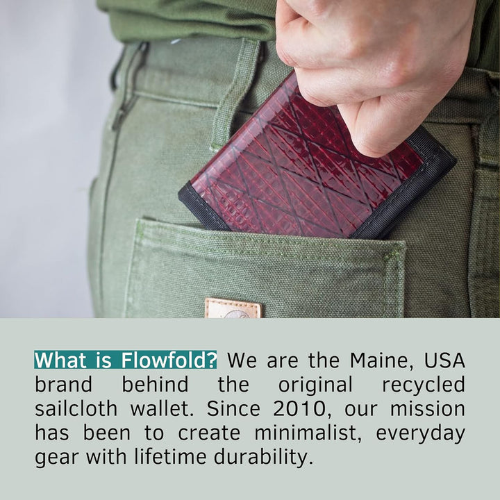 Flowfold Recycelte Segeltuch-Geldbörsen – Vanguard Bifold Wallet, Fronttasche, schlanke, minimalisti