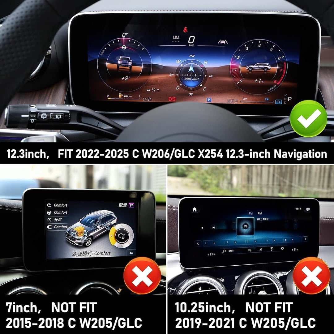 TTCR-II 12.3-inch Kompatibel mit Mercedes Benz GLC Handyhalterung Brauch Passt Basis GLC X254 2023-2
