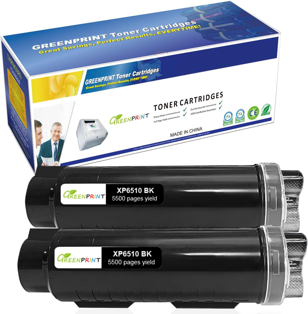 GREENPRINT Kompatible Tonerkartuschen 6510 6515【Extra High Yield】 5500 Seiten 2 Schwarz für Xerox Ph