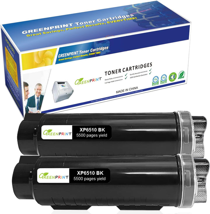 GREENPRINT Kompatible Tonerkartuschen 6510 6515【Extra High Yield】 5500 Seiten 2 Schwarz für Xerox Ph