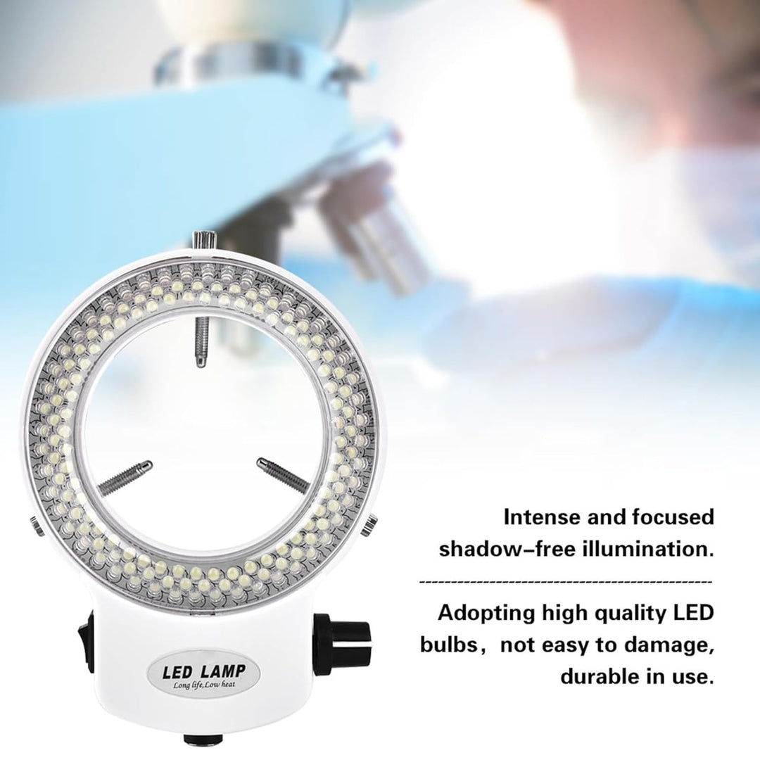 LED-Ringlichtlampe, 144 LED-Perlen, Beleuchtung, Einstellbare Helligkeit, Mikroskop-Lichtquellen, Ri