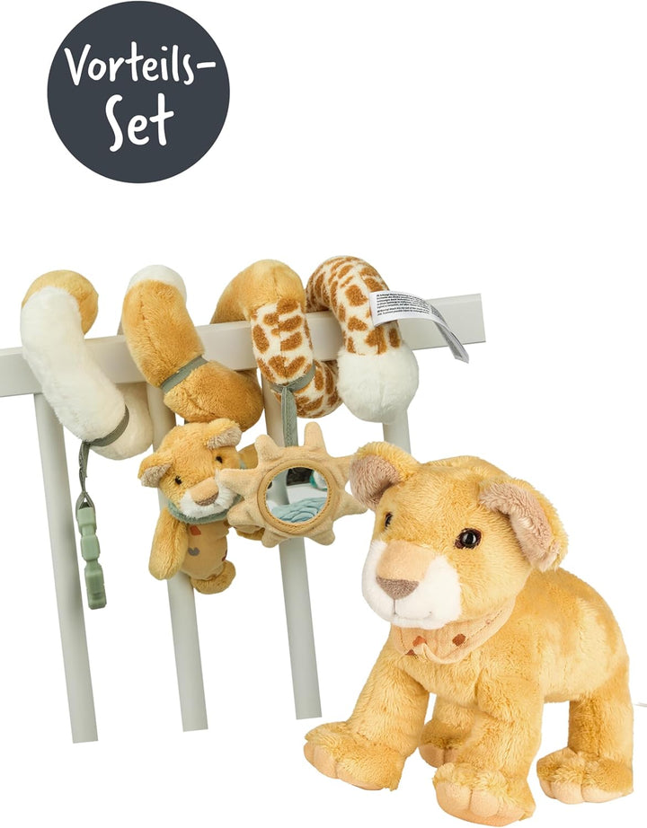 Sterntaler Multipack Spielwaren Löwe Leo Set, Spieluhr M und Spielzeugspirale, weiches Baby Geschenk