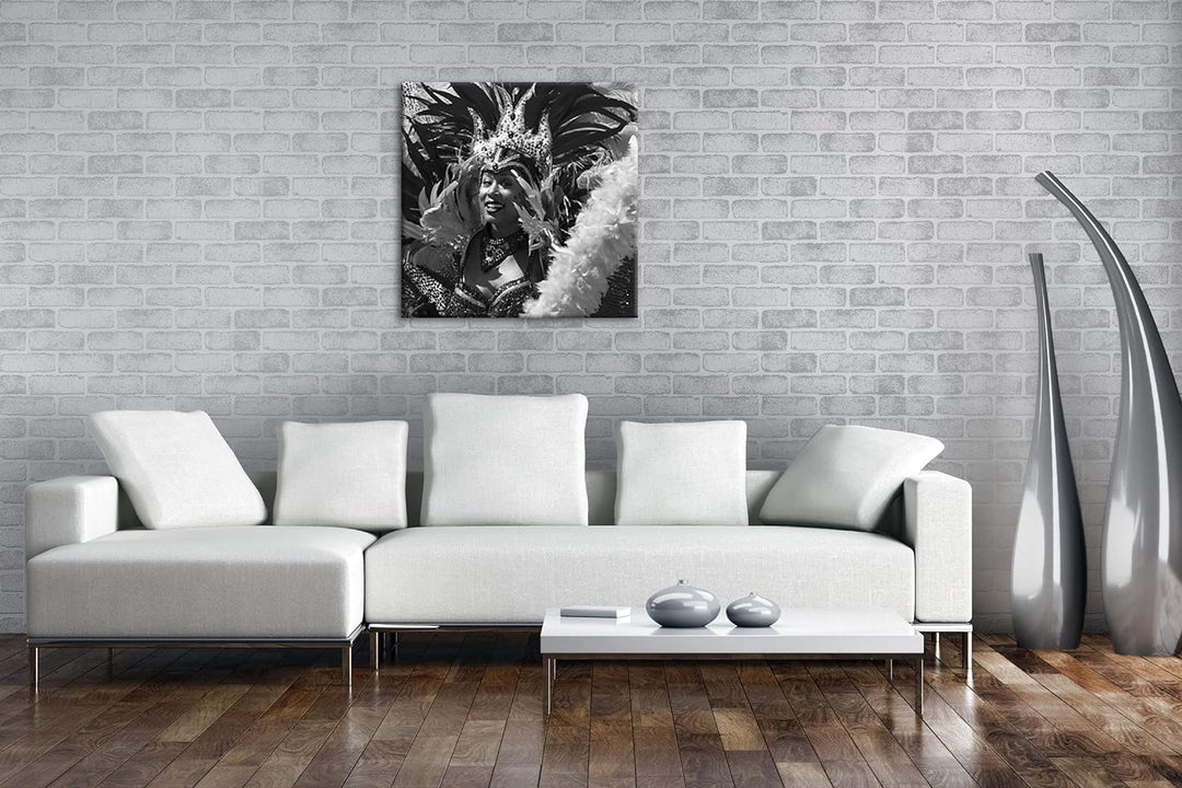 Karneval Parade in Rio Format: 60x60 Effekt: Schwarz&Weiss als Leinwandbild, Motiv fertig gerahmt au