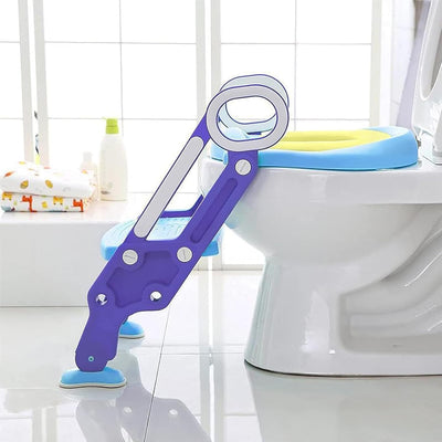 Aufun Toilettensitz Faltbar Kinder Toilettentrainer, Baby Kindertoilette mit Trppen und Griffe, 2 Hö