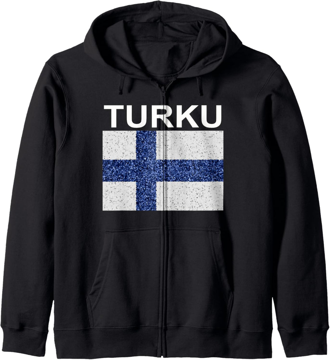 Flagge von Finnland mit der finnischen Stadt Turku Kapuzenjacke
