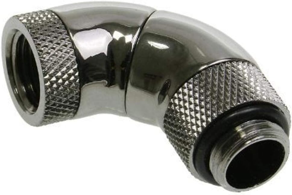 Bitspower Adapter 90 Grad G1/4 Zoll AG auf G1/4 Zoll IG - 3X drehbar, schwarz glänzend