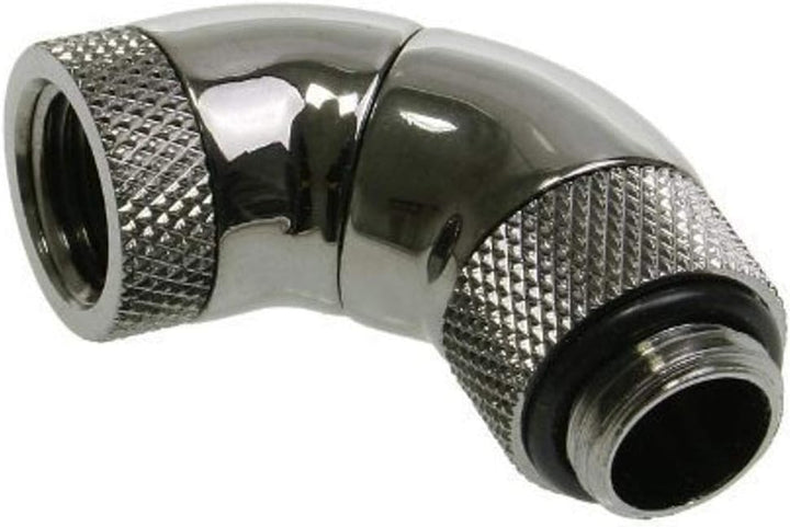 Bitspower Adapter 90 Grad G1/4 Zoll AG auf G1/4 Zoll IG - 3X drehbar, schwarz glänzend