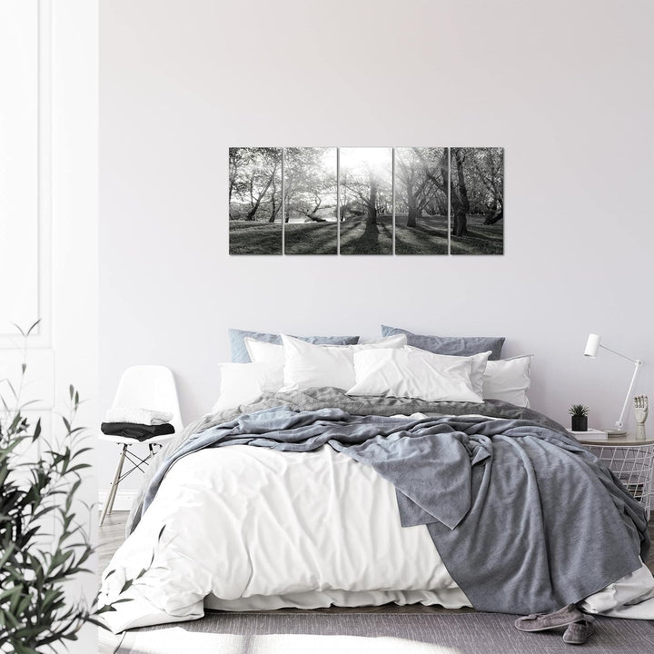 Runa Art Bild Wald Landschaft Wandbilder auf Vlies Leinwand 5 Teilig Wanddekoration Schlafzimmer Woh