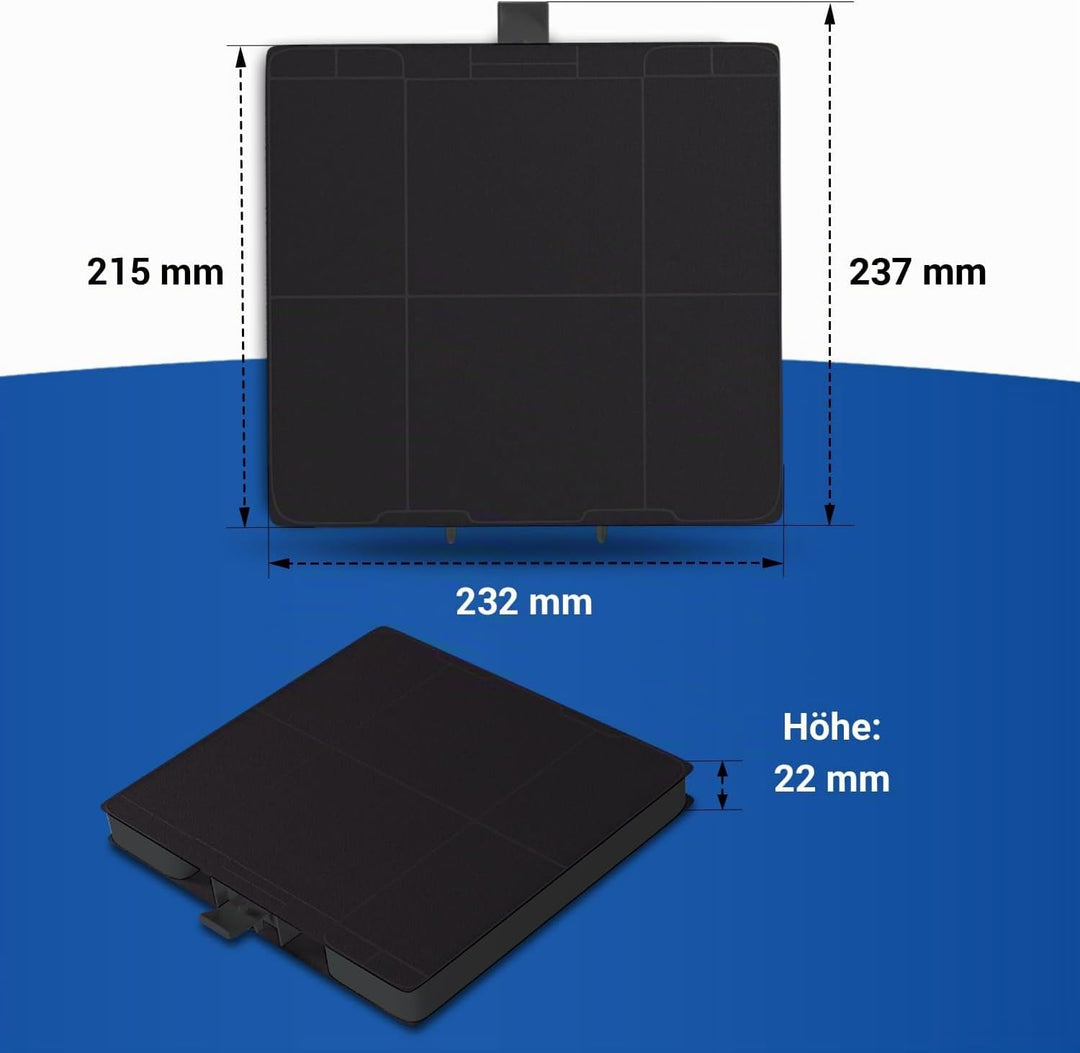 VIOKS 3 Stk Aktivkohlefilter Dunstabzugshaube 232x237x22mm Ersatz für Bosch DHZ5326 11026769 0070543