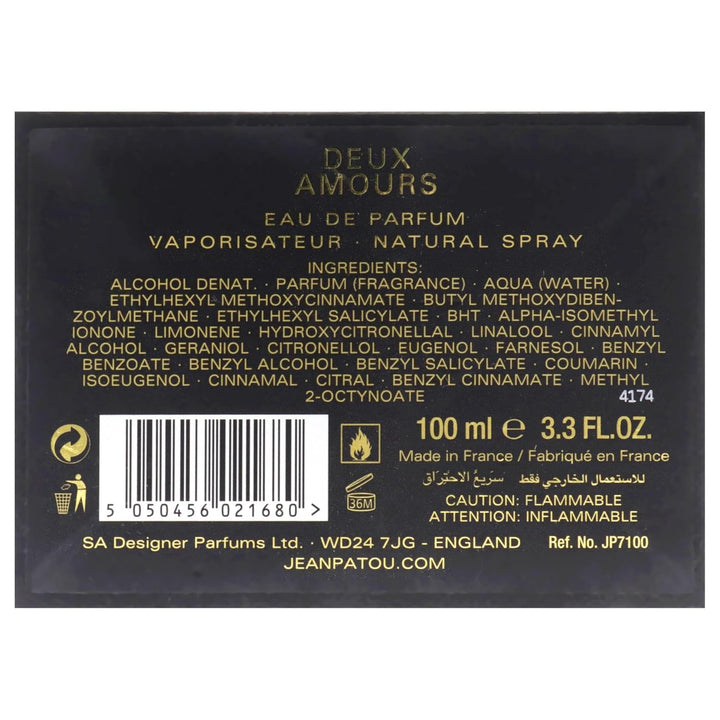 JEAN PATOU Deux Amours EDT Vapo Collection Heritage 100 ml, 1er Pack (1 x 100 ml)
