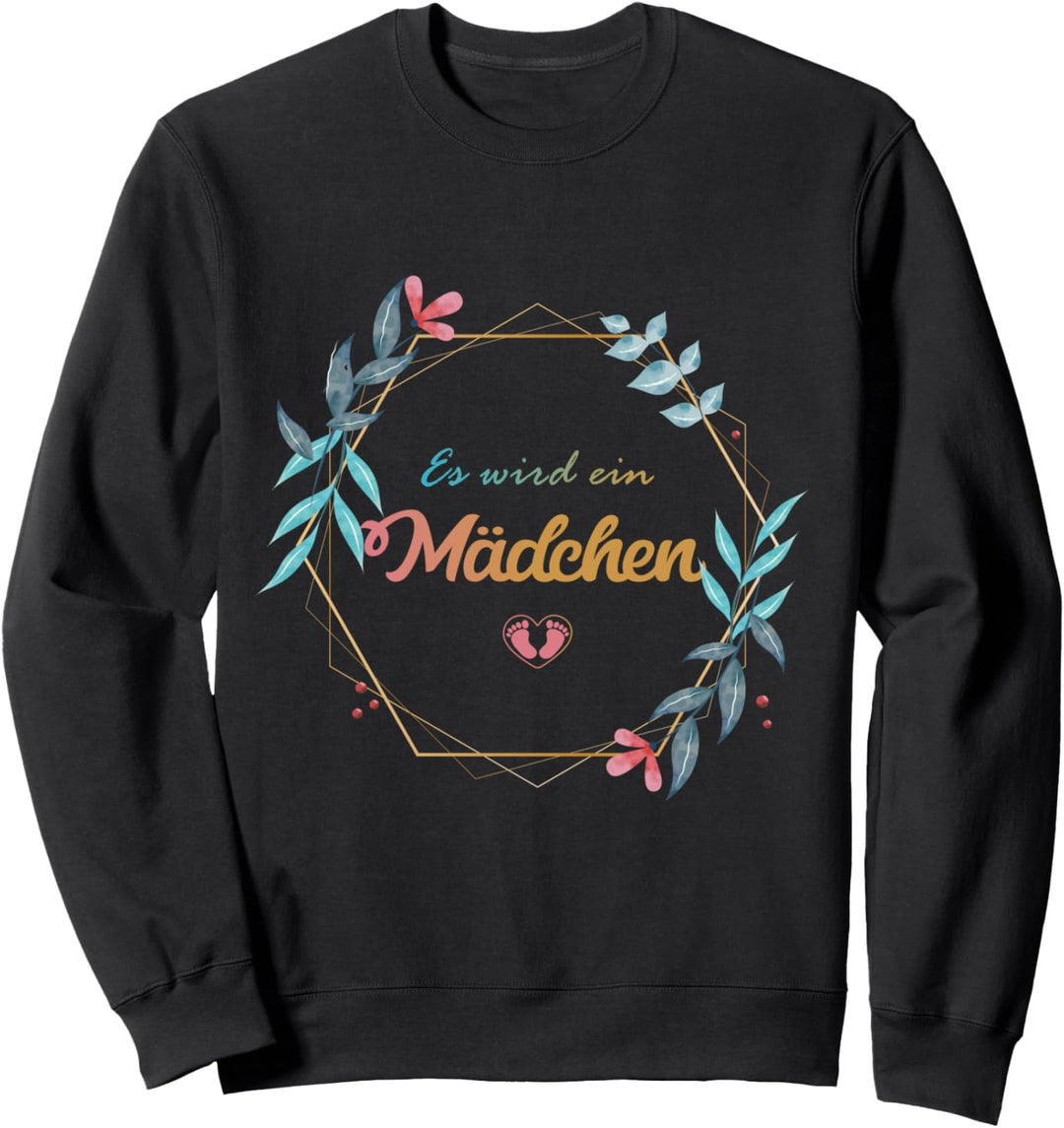 Es wird ein Mädchen - Süsse Schwanger Mama Baby Ankündigung Sweatshirt