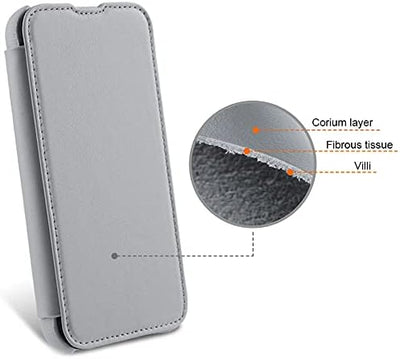 STILGUT Book Case kompatibel mit iPhone 13 Mini (5.4“) Hülle aus Leder zum Klappen, Klapphülle, Hand